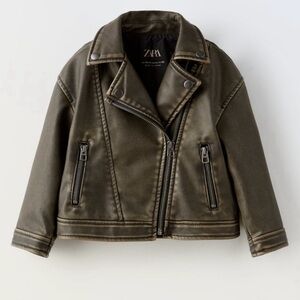 Zara Kids Faux Leather Biker Jacket size 12-18 months